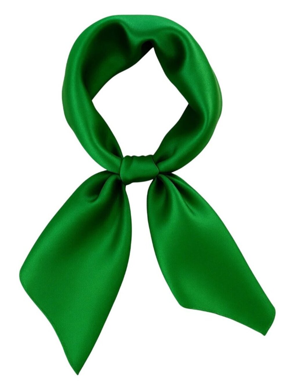 Green Satin Scarf 19x19, Western Cowboy Cowgirl Bandana, Boho Coastal Ranch Wear